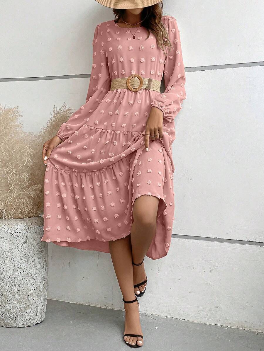 Breezaya 圓點荷葉邊娃娃裙不附腰帶 - 粉色 - 查看 1