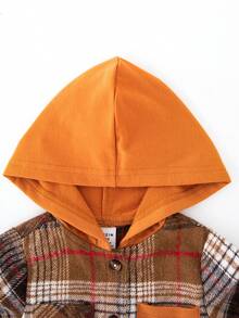 男嬰1入組格紋補丁貼口袋連帽外套 - 彩色 - 查看 6