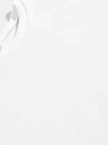 SHEIN EZwear Plus Slogan & Butterfly Print Thermal Pullover - White - View 6