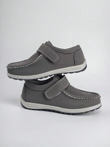 1 Pair Comfortable Non-Slip Fashionable, Versatile, Lightweight, Casual, Minimalist Children Daily Flat Shoes, Suitable For All Seasons - Grey - View 2