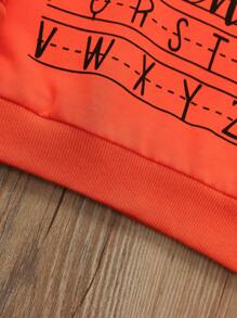 SHEIN Young Boy Letter Graphic Sweatshirt - Orange - View 3