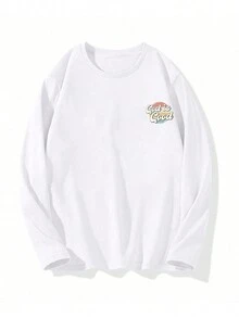 Slogan Graphic Tee - White - View 3