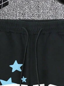 Manfinity Hypemode Men Plus Letter Graphic Drawstring Waist Sweatpants