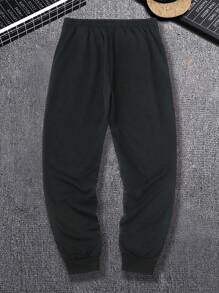 Manfinity Hypemode Men Plus Letter Graphic Drawstring Waist Sweatpants