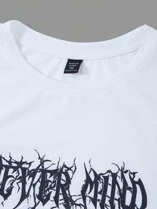 SHEIN Coolane Plus Letter Graphic Crop Tee - White - View 4