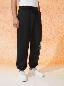 Manfinity Nam In Bộ xương Eo dây rút Quần thể thao - màu đen - Xem 5