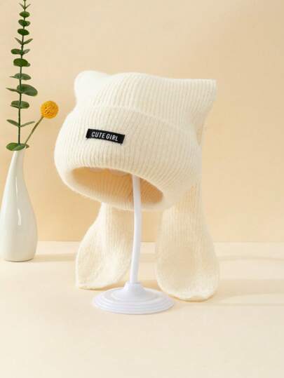 Letter Patch Decor Beanie