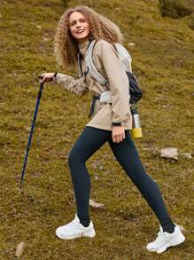 In My Nature 女式插肩袖单排扣连帽户外风衣夹克冬季女式上衣