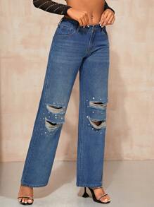 SHEIN BAE Jean Ample Déchiré