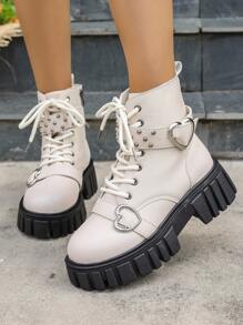 Botas para mujeres de moda - Blanco y Negro - Ver 2