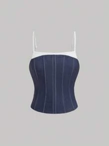 SHEIN MOD Однотонний топ-майка - Різнокольоровий - Переглянути 1