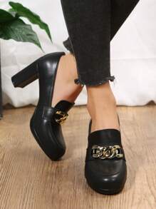 Women's Single-heeled Shoes - Black - View 5