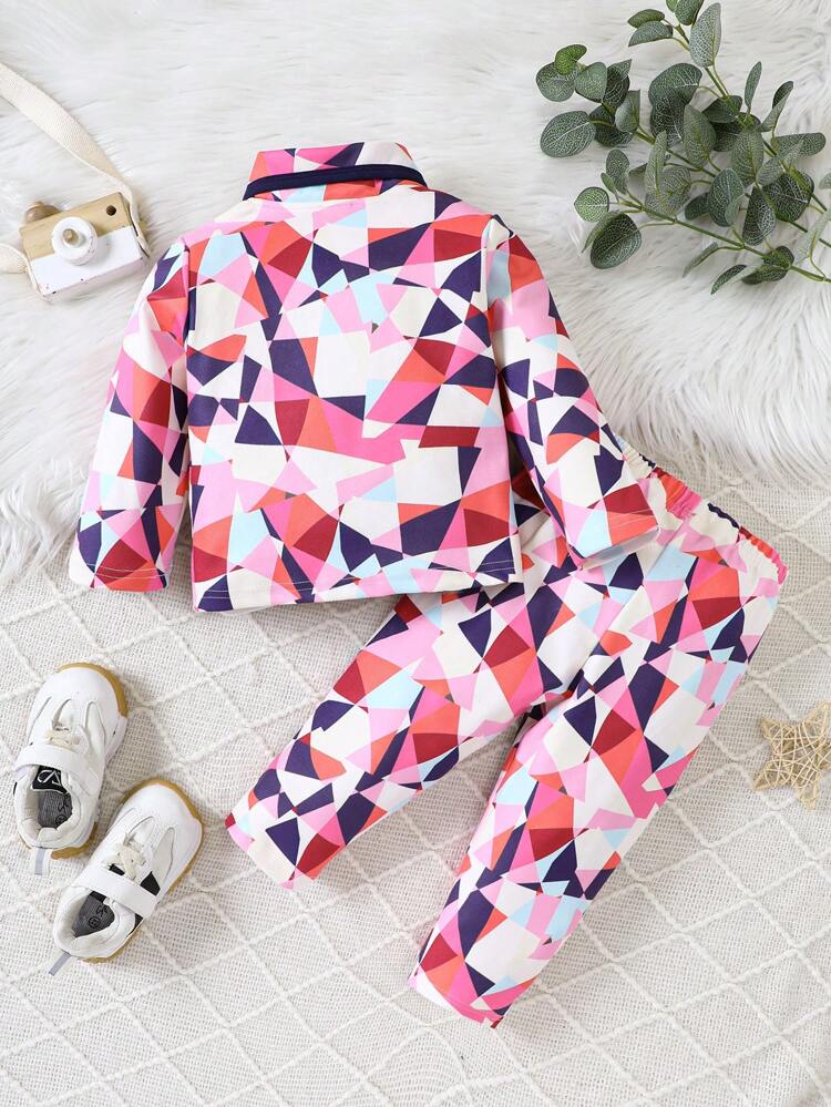Baby Boy Geo Print Jacket & Pants Without Tee