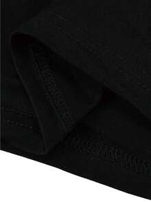 Figure & Slogan Graphic Tee, Women Summer T-Shirt - Black - View 3