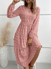 Breezaya 圓點荷葉邊娃娃裙不附腰帶 - 粉色 - 查看 5