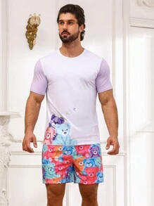 男士卡通圖案睡衣套裝 - 彩色 - 查看 5