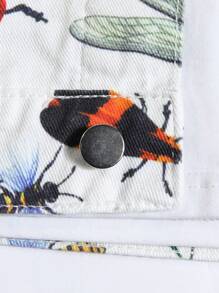 Manfinity LEGND 男士蝴蝶圖案牛仔夾克不帶T恤 - 彩色 - 查看 5