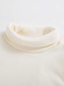 SHEIN Baby Girl Cute Girl Pattern Long Sleeve Turtleneck Fitted Top