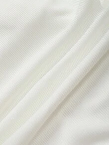 SHEIN ICON Letter Patched Detail High-cut Tank Bodysuit - White - View 6