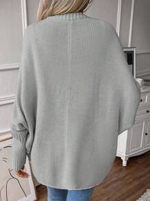 SHEIN Unity Waterfall Collar Batwing Sleeve Duster Cardigan - Light Grey - View 2