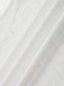 SHEIN ICON Solid Asymmetrical Neck Crop White Top - White - View 5