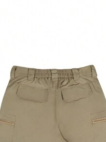 Manfinity Homme 男士側翻蓋口袋工裝短褲不附腰帶