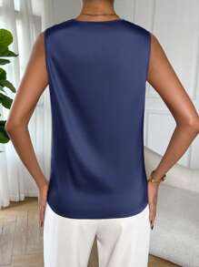 Firerie Draped Collar Satin Blouse