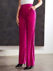 MOTF PREMIUM VELVET SUIT PANTS - Hot Pink - View 7