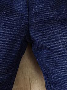 Young Boy Letter Patched Detail Thermal Lined Hooded Jacket & Jeans - Army Green - View 7