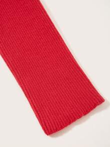 Sweetina Solid Crop Cardigan With Bolero - Red - View 9