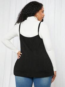 SHEIN CURVE+ 大碼背心和吊帶 - 黑色 - 查看 2