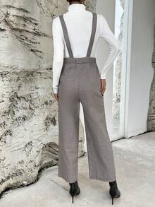 SHEIN Essnce In kẻ sọc Túi nghiêng Tổng thể Jumpsuit Không có áo len - Nhiều màu - Xem 3