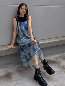 FRIFUL Graphic Print Slip Dress Without Tee - Multicolor - View 11