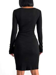 RueChic Cut Out Split Thigh Dress