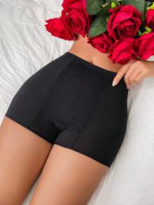 男孩素色蕾絲邊短褲 - 黑色 - 查看 3