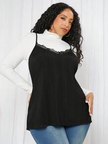 SHEIN CURVE+ 大碼背心和吊帶 - 黑色 - 查看 6