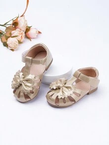 Xăng đan buộc nơ trang trí nơ cho bé gái - Vàng - Xem 4