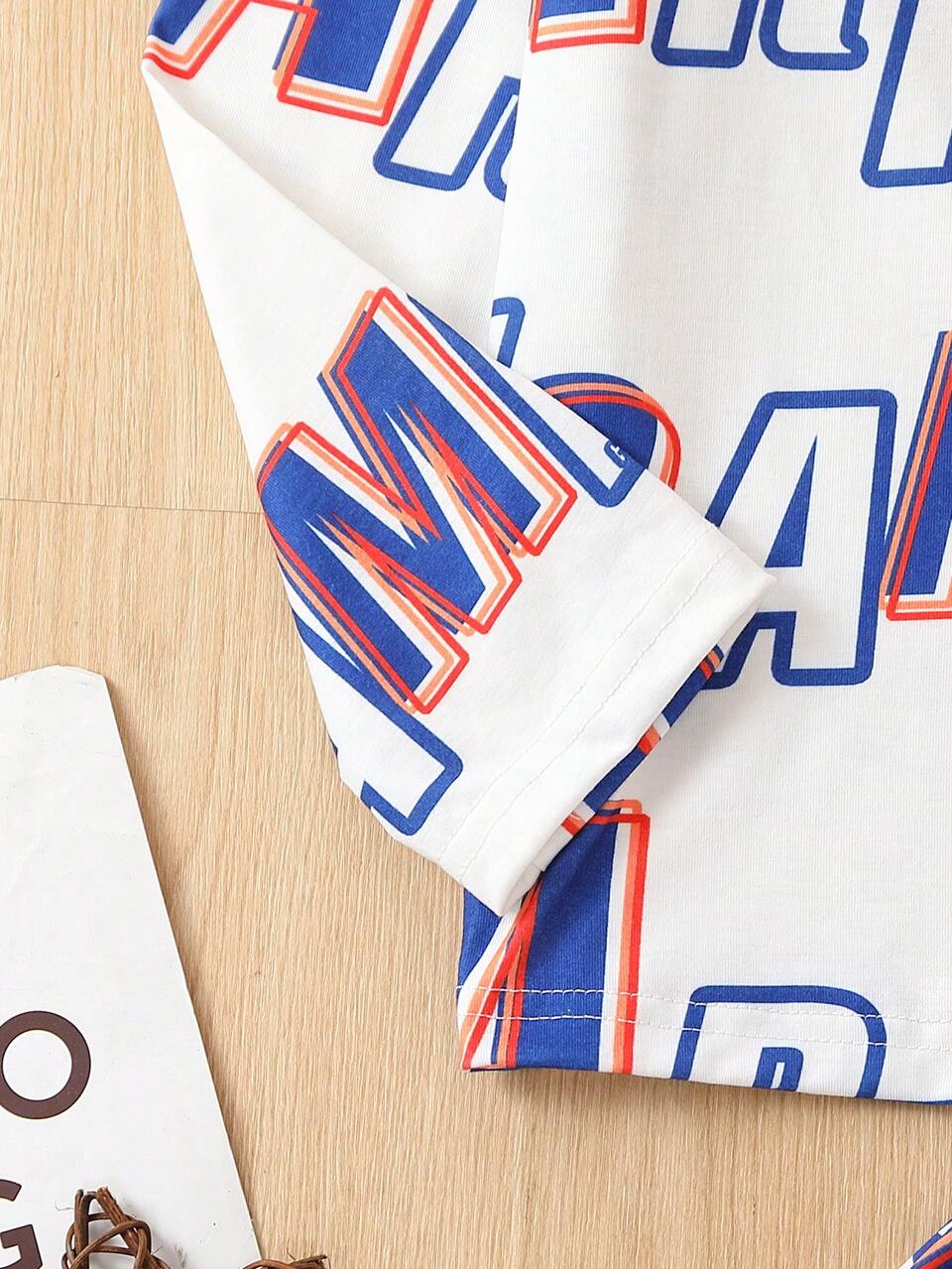 Tween Boy Letter Graphic Tee & Pants PJ Set