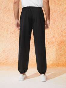 Manfinity Nam In Bộ xương Eo dây rút Quần thể thao - màu đen - Xem 2