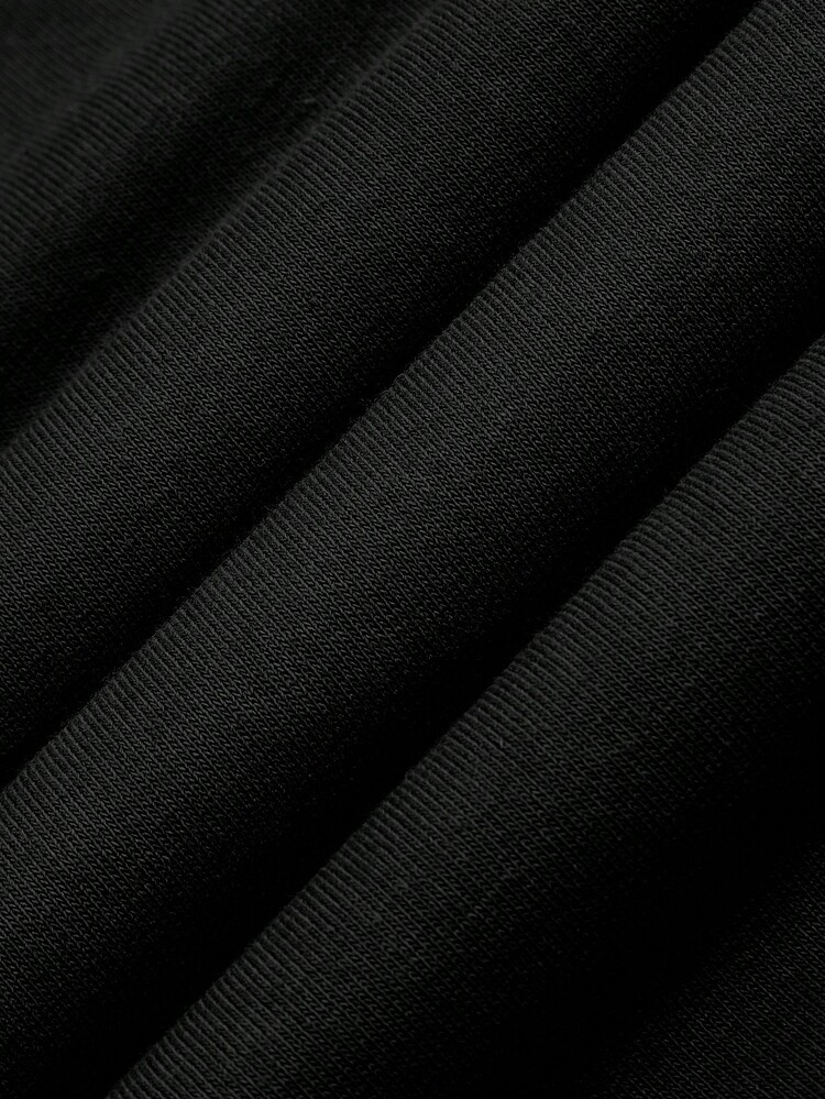 Manfinity Homme 男士標語&骷髅圖案袋鼠口袋抽繩連帽衫 - 黑色 - 查看 5