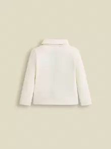 SHEIN Baby Girl Cute Girl Pattern Long Sleeve Turtleneck Fitted Top