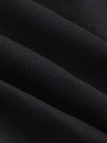 SHEIN MOD Solid Ruffle Trim Cami Top & Ruched Skirt - Black - View 8