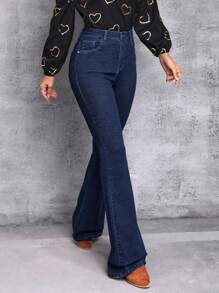 SHEIN Tall High Waist Flare Leg Jeans
