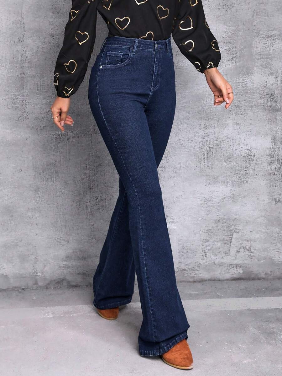 SHEIN Tall High Waist Flare Leg Jeans