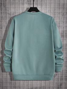 Manfinity RebelGame Men Letter Graphic Sweatshirt - Green - View 2