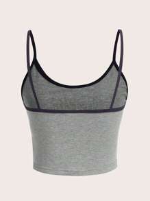 Harry Potter | ROMWE Top de tirantes con estampado de letra unido en contraste - Gris - Ver 2