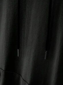 Manfinity Homme Men Slogan & Skeleton Print Kangaroo Pocket Drawstring Hoodie - Black - View 7