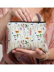 Túi đựng đồ trang điểm in hoa, Hộp đựng đồ trang điểm có dây kéo - Nhiều màu - Xem 4