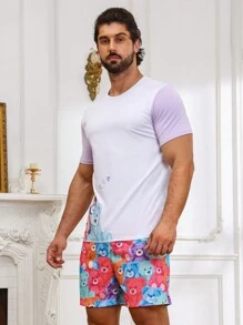 男士卡通圖案睡衣套裝 - 彩色 - 查看 3