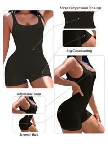Easithlete Bodysuits & Jumpsuits Thể thao Nam màu trơn - màu đen - Xem 3